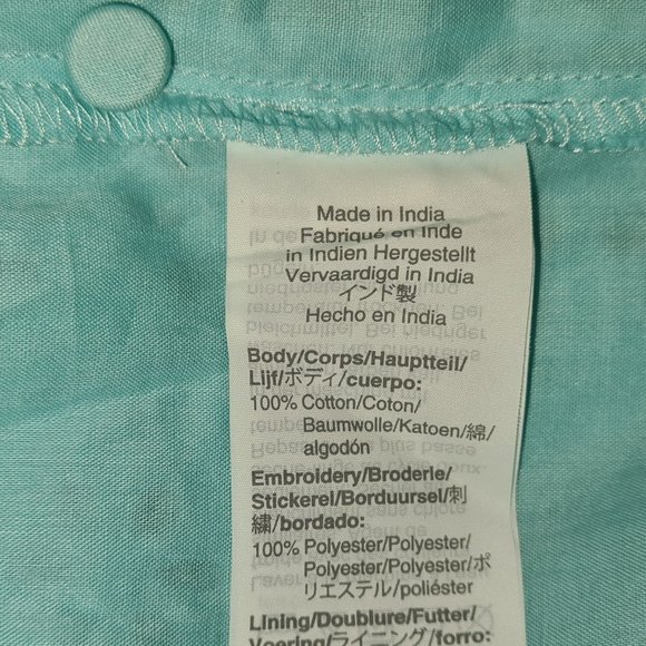 J.Crew NWT Aqua Ditsy Eyelet Tie-Back Top size S - Picture 10 of 10